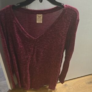 Faded Glory Women's Burgundy Long Sleeve Top